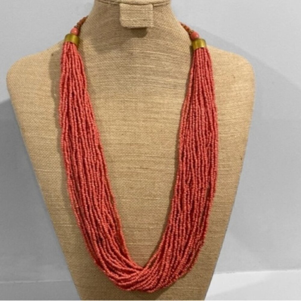Pink beads Layered Necklace AB